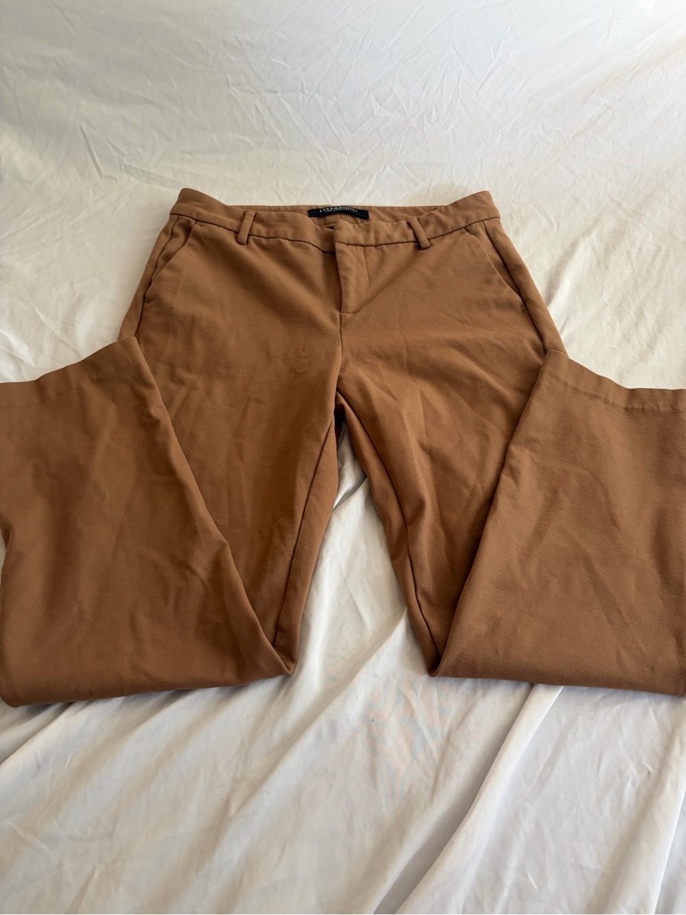Liverpool Women’s Brown Straight Leg Pants Size 28 Plus Stretch Career Trousers